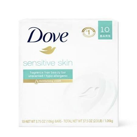 Dove Beauty Bar More Moisturizing Than Bar Soap Sensitive Skin Effectively Washes Away Bacteria, Nourishes Your Skin 3.75 oz 10 Bars